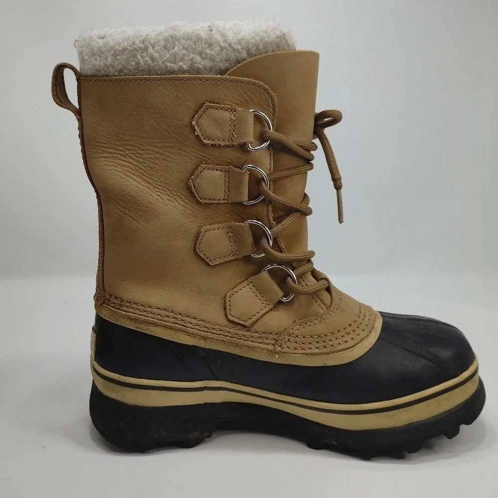 Sorel Caribou Lace Up‎ Boot Waterproof NL1005 Seam Sealed Felt Lined US 5 EU 36